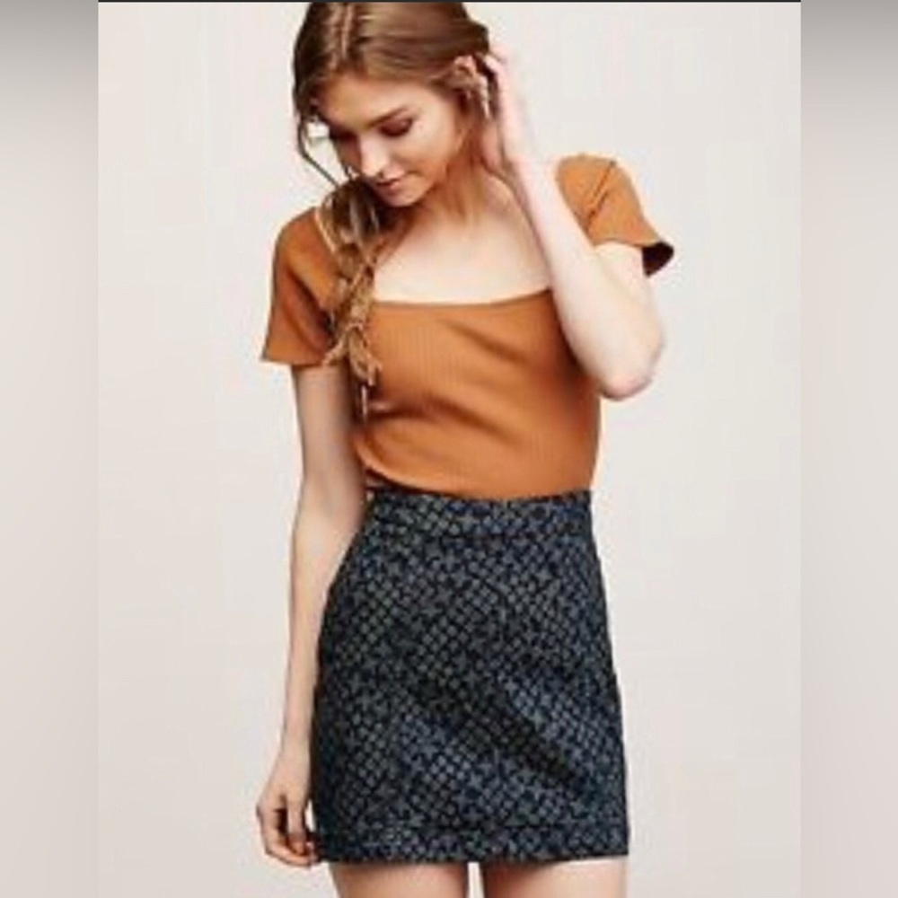 Free People Indigo Combo Womens Skirt